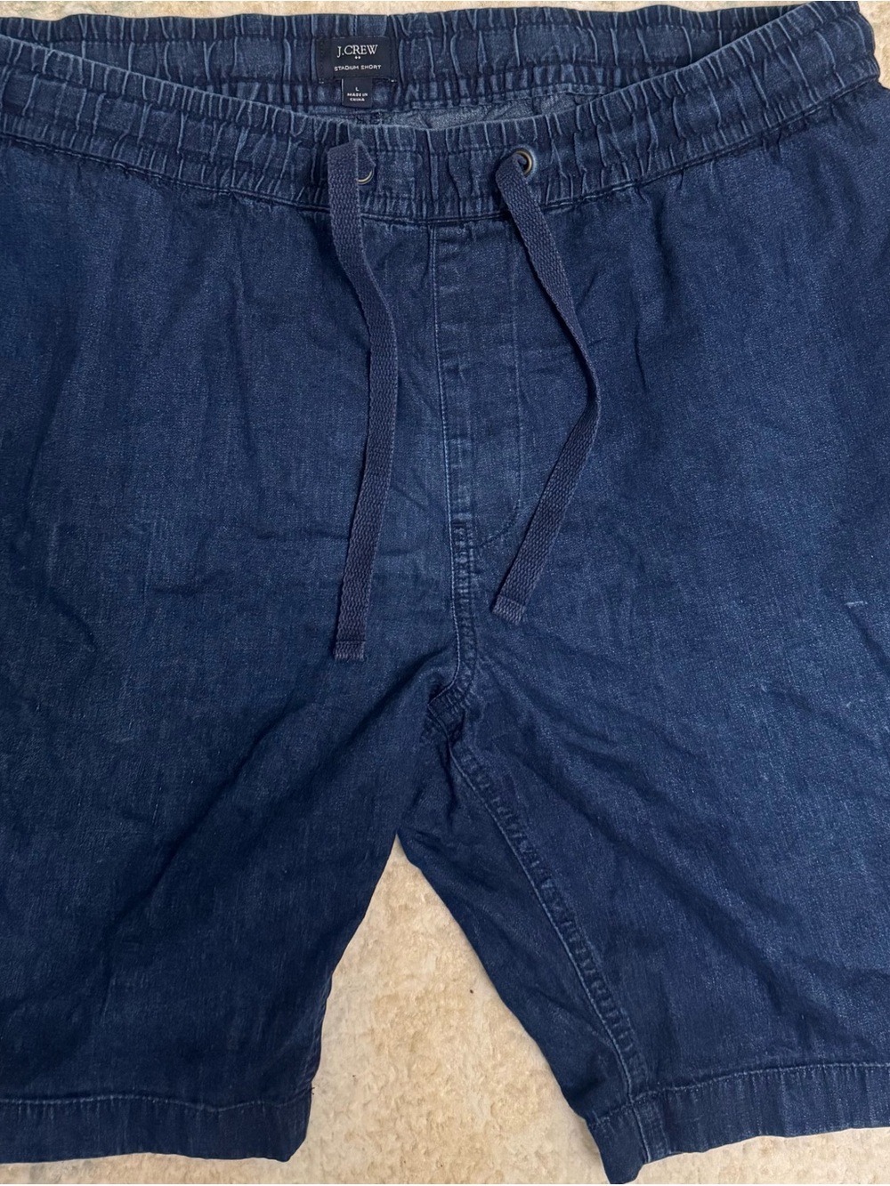 J.Crew Navy Stadium Short Drawstring Chambray